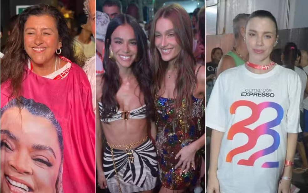 Bruna Marquezine, Sasha Meneghel e João Lucas curtem camarote da família Gil no carnaval de Salvador